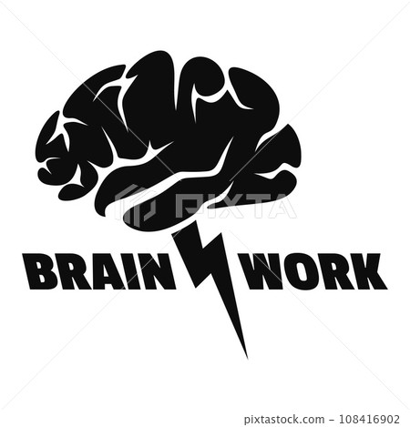 Brain work logo. Simple illustration of brain work vector logo for web design isolated on white background 108416902