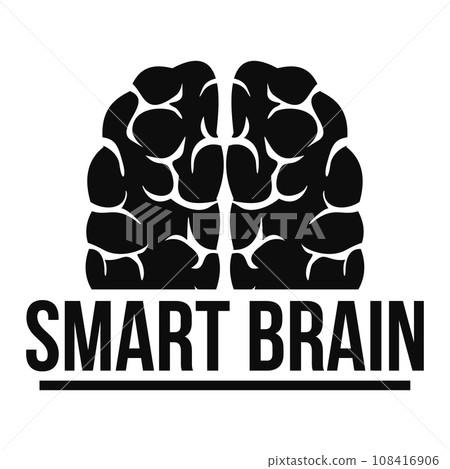 Human smart brain logo. Simple illustration of human smart brain vector logo for web design isolated on white background 108416906