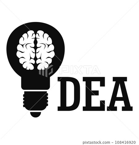 Brain idea logo. Simple illustration of brain idea vector logo for web design isolated on white background 108416920