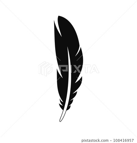 Decorative feather icon. Simple illustration of decorative feather vector icon for web design isolated on white background 108416957