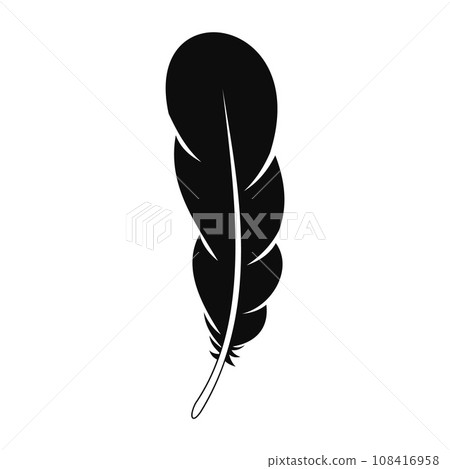 Animal feather icon. Simple illustration of animal feather vector icon for web design isolated on white background Animal feather icon. Simple illustration of animal feather vector icon for web design isolated on white background 108416958