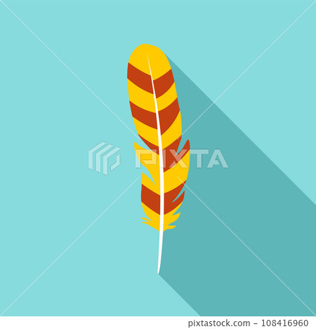 Beautiful feather icon. Flat illustration of beautiful feather vector icon for web design 108416960