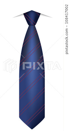 Striped necktie icon. Realistic illustration of striped necktie vector icon for web design isolated on white background Striped necktie icon. Realistic illustration of striped necktie vector icon for web design isolated on white background 108417002