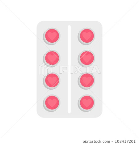 Contraception pill pack icon. Flat illustration of contraception pill pack vector icon for web design 108417201