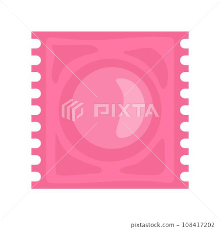 Latex condom icon. Flat illustration of latex condom vector icon for web design 108417202