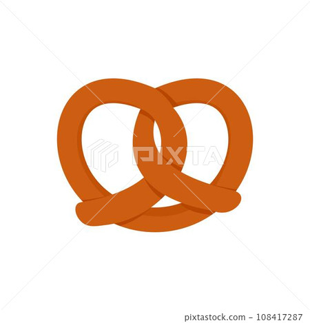 German pretzel icon. Flat illustration of german pretzel vector icon for web design 108417287