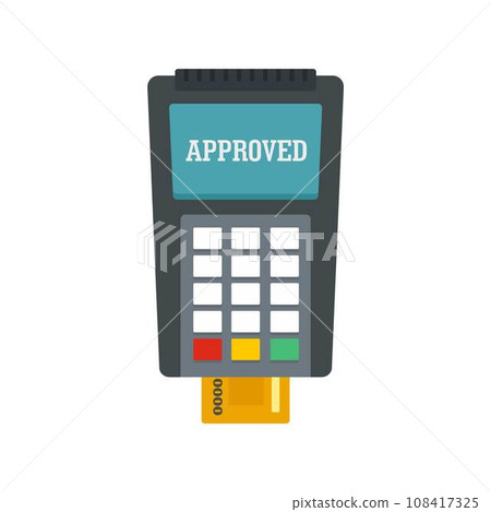 Payment approved credit card icon. Flat illustration of payment approved credit card vector icon for web design Payment approved credit card icon. Flat illustration of payment approved credit card vector icon for web design 108417325