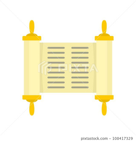 Old book rolled papyrus icon. Flat illustration of old book rolled papyrus vector icon for web design Old book rolled papyrus icon. Flat illustration of old book rolled papyrus vector icon for web design 108417329