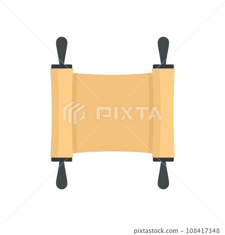 Rolled papyrus from ancient icon. Flat illustration of rolled papyrus from ancient vector icon for web design Rolled papyrus from ancient icon. Flat illustration of rolled papyrus from ancient vector icon for web design 108417348