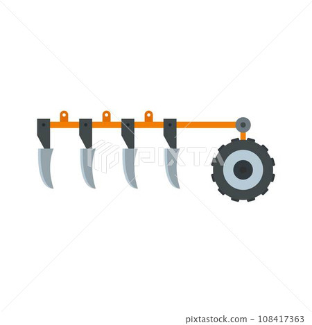Tractor plow icon. Flat illustration of tractor plow vector icon for web design 108417363