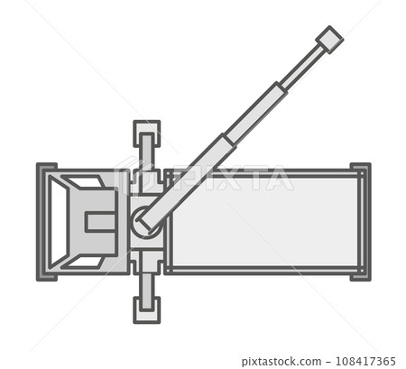 Flat illustration of a unic vehicle lifting materials and luggage at a construction site Flat illustration of a unic vehicle lifting materials and luggage at a construction site 108417365