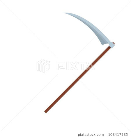 Scythe icon. Flat illustration of scythe vector icon for web design 108417385