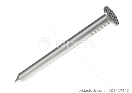 Steel Nail, metal nail. 3D rendering 108417442