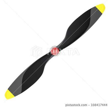 Airplane propeller with 2 blades, 3D rendering Airplane propeller with 2 blades, 3D rendering 108417444
