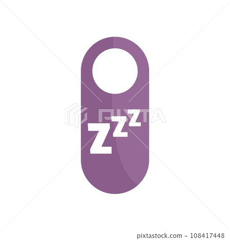 Sleep door tag icon. Flat illustration of sleep door tag vector icon for web design Sleep door tag icon. Flat illustration of sleep door tag vector icon for web design 108417448