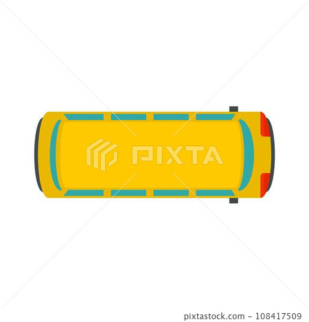 Top view school bus icon. Flat illustration of top view school bus vector icon for web design Top view school bus icon. Flat illustration of top view school bus vector icon for web design 108417509
