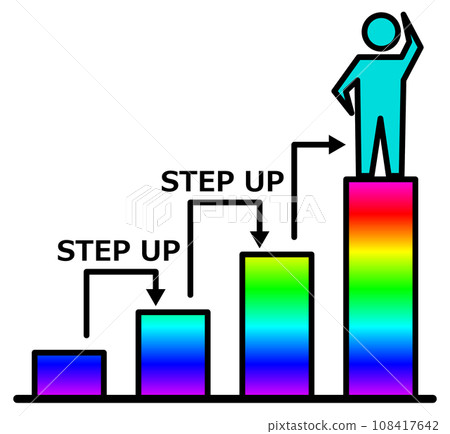 Illustration of a person who has leveled up... - Stock Illustration ...