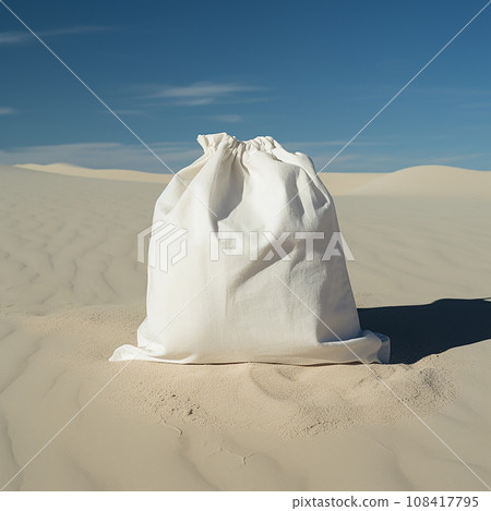 white canvas bag in the desert sands 108417795