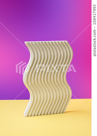 Texture concrete geometric flat elements on a pink yellow gradient 108417993