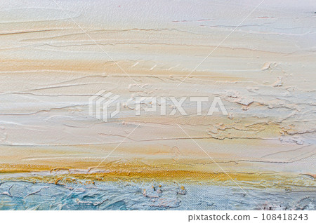 Bright abstract artistic modern horizontal background. Hand drawing on canvas. Color Fragment of a work of art. Colorful spots and strokes of paint. Creative texture for poster, banner, paper 108418243
