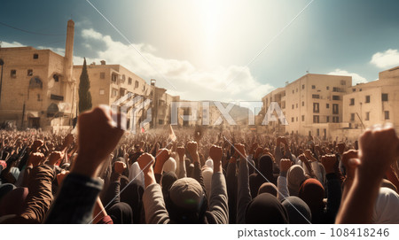 Many People Coming Together to Support for Palestine 108418246