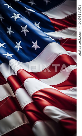 Vertical Banner With USA Flag Vertical Banner With USA Flag 108418302
