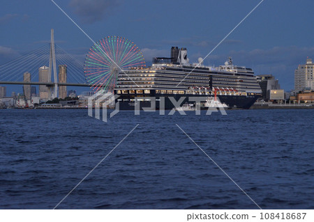 Luxury liner at Osaka harbor Luxury liner at Osaka harbor 108418687