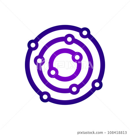 Technology abstract dot connection cross vector logo icon circle logotype. EPS 10 108418813