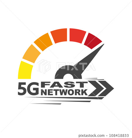 Speed internet 5g. Abstract symbol of speed 5g network. Logo design. Vector icon. EPS 10. Speed internet 5g. Abstract symbol of speed 5g network. Logo design. Vector icon. EPS 10. 108418833