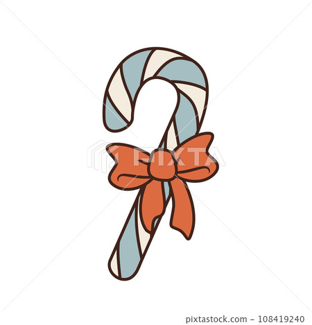 Isolated Christmas candy with bow Isolated Christmas candy with bow 108419240