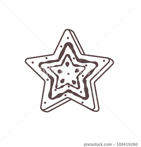 Outline Christmas gingerbread star with glaze Outline Christmas gingerbread star with glaze 108419260
