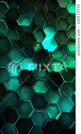 hexagon background with green honeycomb texture, hexagonal shape colorful pattern hexagon background with green honeycomb texture, hexagonal shape colorful pattern 108419359