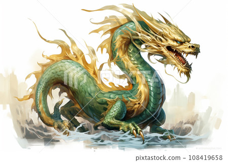 oriental dragon illustration 108419658
