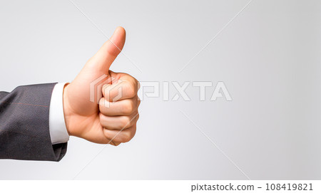 Businessman's hand signing like 108419821