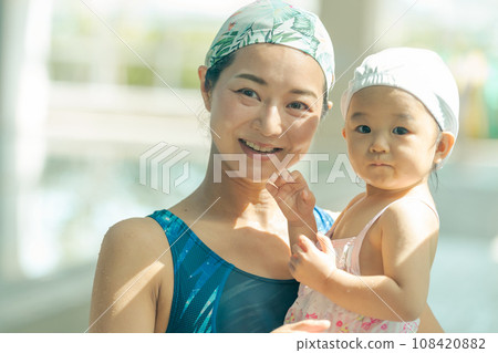 Baby swimming 108420882