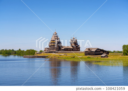 Kizhi Historical Park open-air museum of Wooden construction view from Lake Onega Kizhi Historical Park open-air museum of Wooden construction view from Lake Onega 108421059