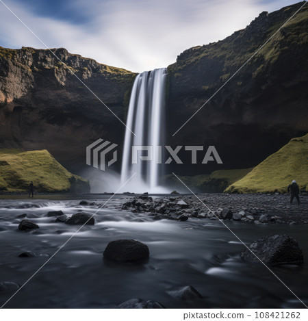iceland waterfall long exposure 108421262