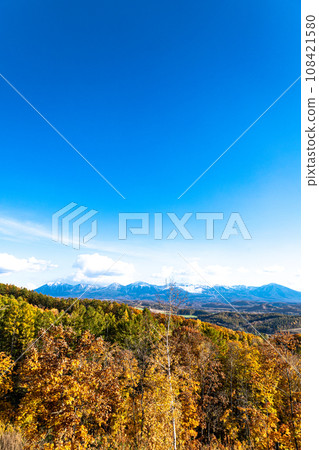 北海道美瑛清爽的藍天與秋景 108421580