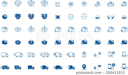 Two-color blue EC-related icon set Two-color blue EC-related icon set 108421815