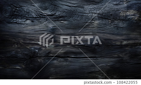 Burnt wood texture background, weathered charred black timber. Abstract pattern of dark scorched tree. Concept of charcoal, smoke, coal, grill, embers, fire, barbecue Burnt wood texture background, weathered charred black timber. Abstract pattern of dark scorched tree. Concept of charcoal, smoke, coal, grill, embers, fire, barbecue 108422055