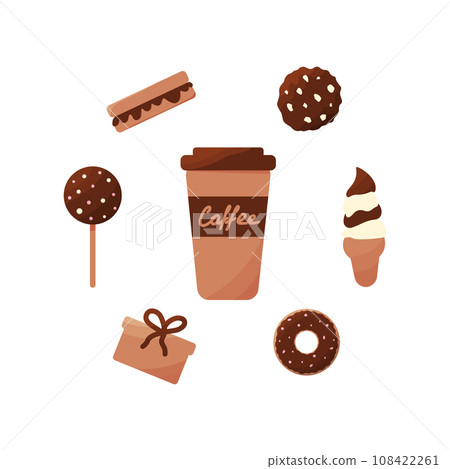 coffee cookies donut ice cream toast elements 108422261