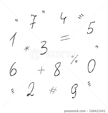 numbers signs mathematics economy doodle hand drawn numbers signs mathematics economy doodle hand drawn 108422441