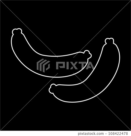 sausage meat barbecue line coloring icon element 108422478