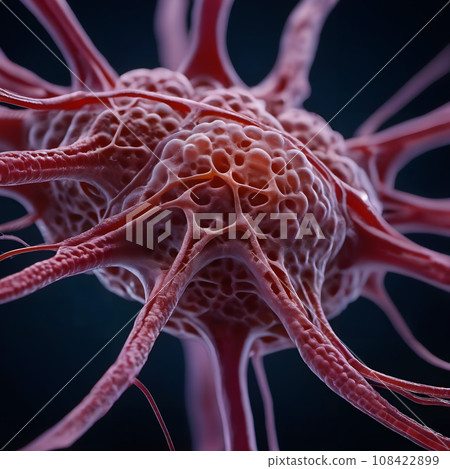 A close up digital illustration of a cell. 108422899