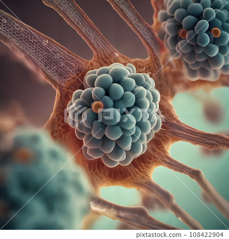 A close up digital illustration of a cell. A close up digital illustration of a cell. 108422904