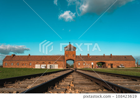 Exterior of Auschwitz-Birkenau concentration camp in Poland 108423619