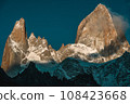 Looking up close at Fitz Roy, a mountain representing the Patagonia region in southern Argentina 108423668
