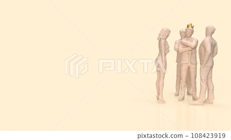 The man and gold crown for leader concept 3d rendering. The man and gold crown for leader concept 3d rendering. 108423919