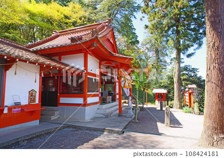 Popular tourist spot Ukiha Inari Shrine worship hall in Fukuoka Prefecture Popular tourist spot Ukiha Inari Shrine worship hall in Fukuoka Prefecture 108424181