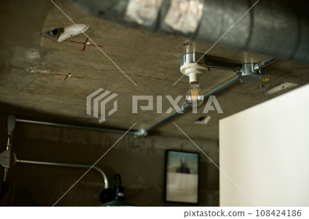LED bare light bulb installed on the ceiling LED bare light bulb installed on the ceiling 108424186